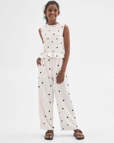 Wide Leg Textured Pants