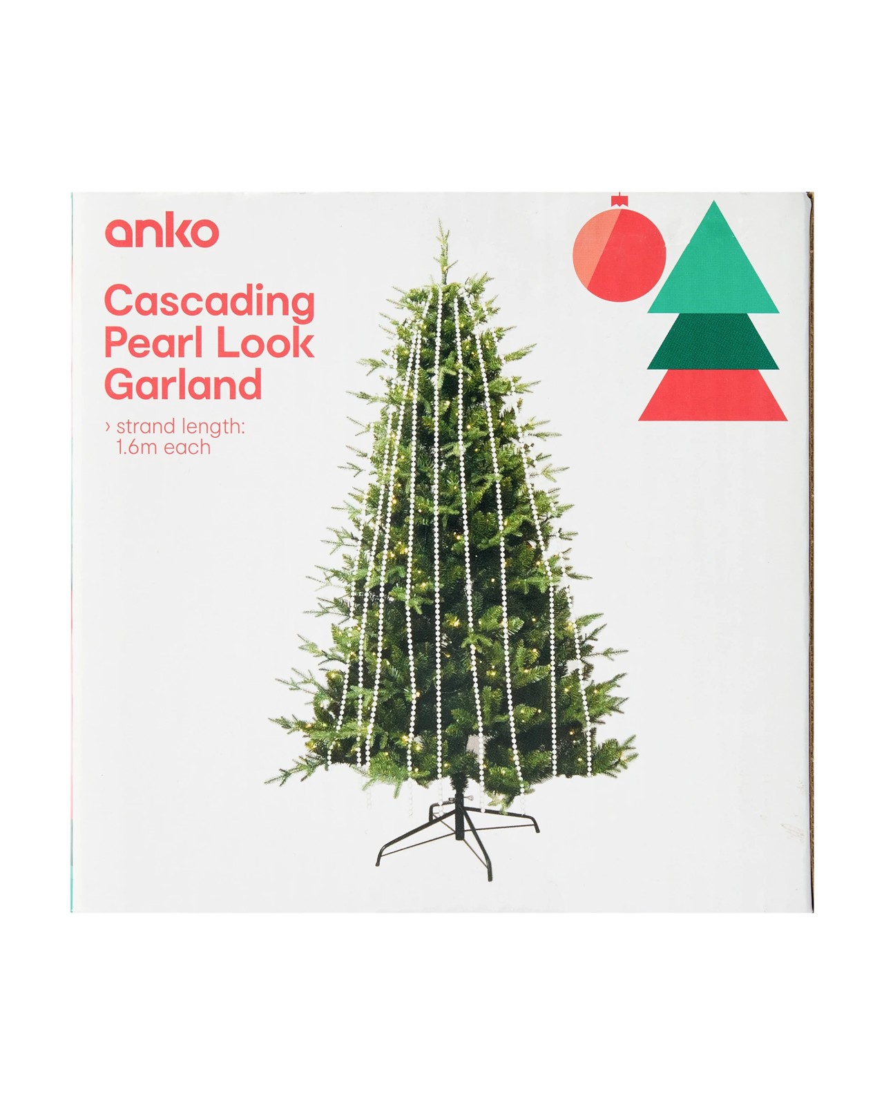 Anko 1.6m Cascading Pearl Look Garland 5 of 5