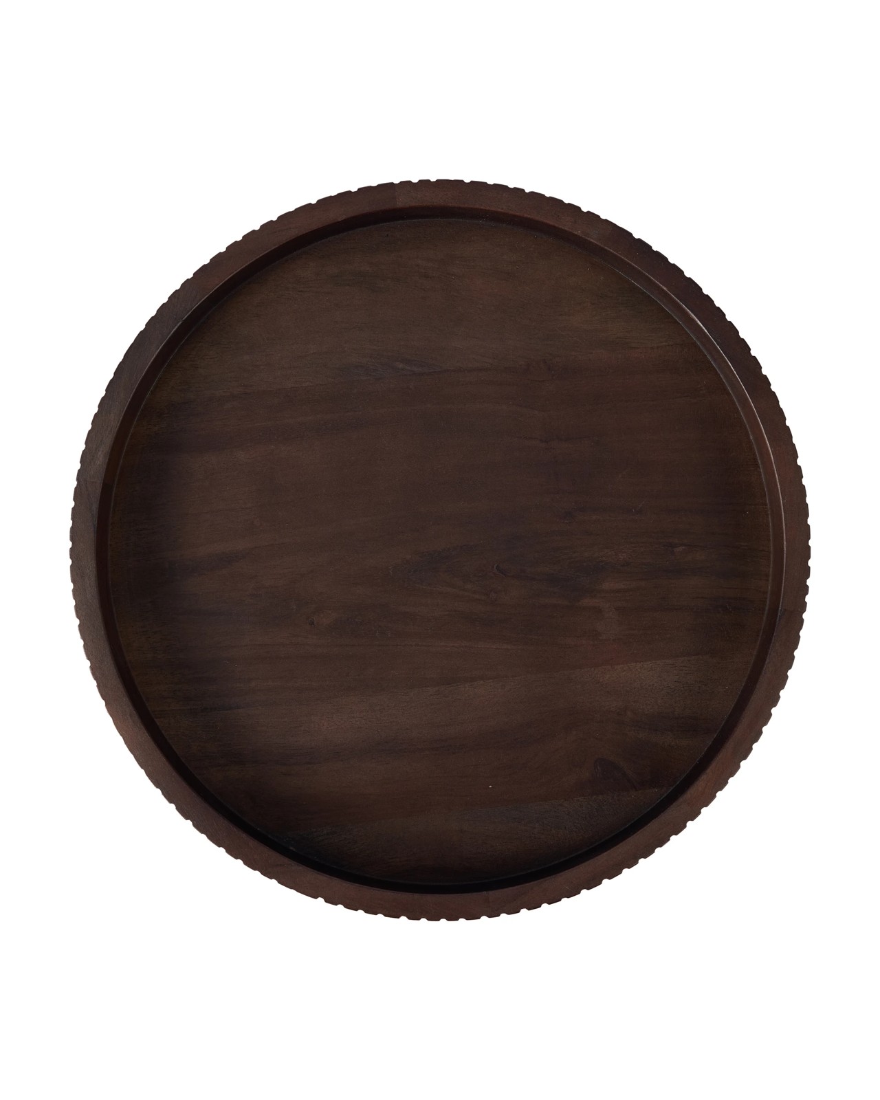 Anko Round Walnut Decor Tray 3 of 6
