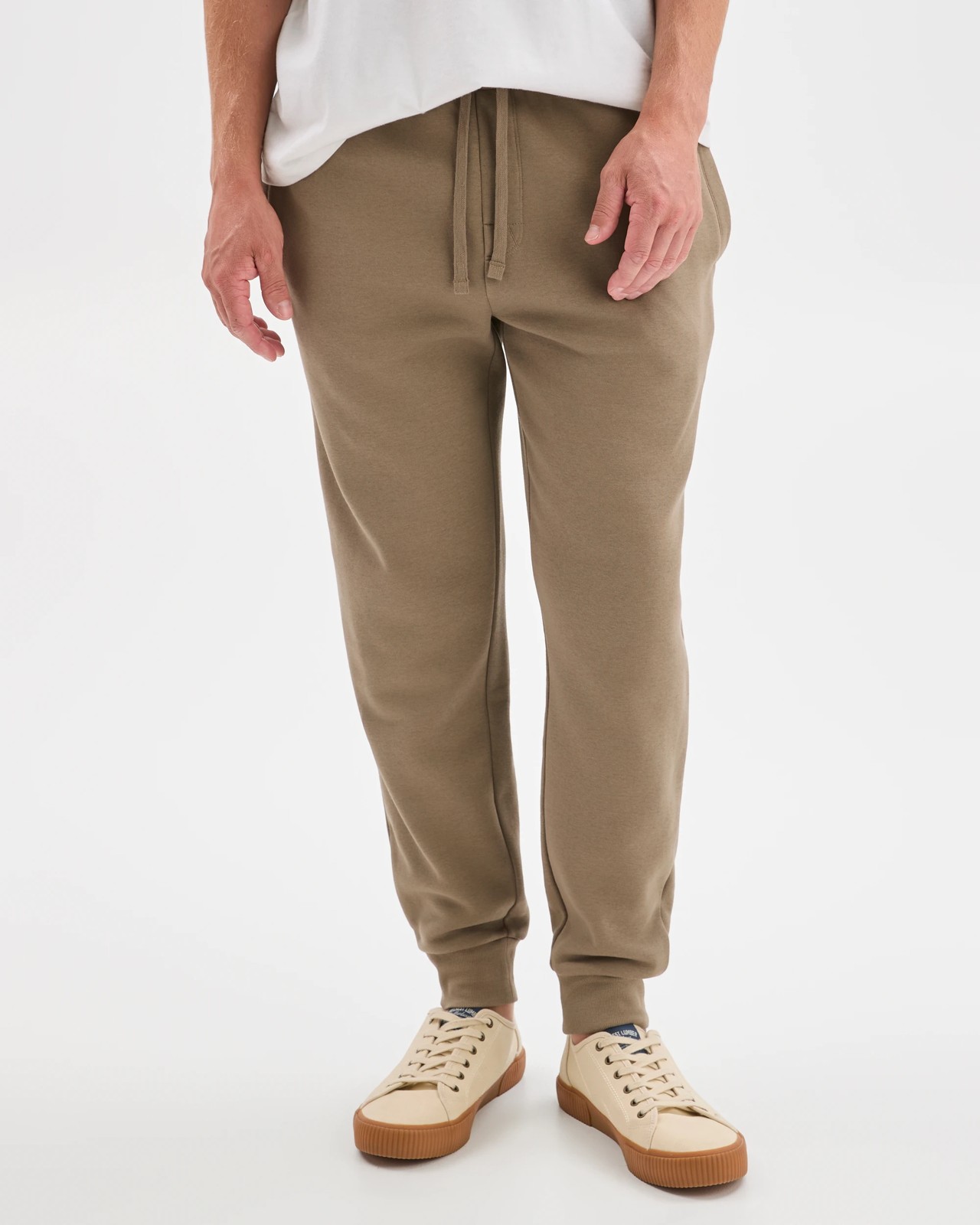 Australian Cotton Blend Cuffed Trackpants - Mushroom 3 of 5