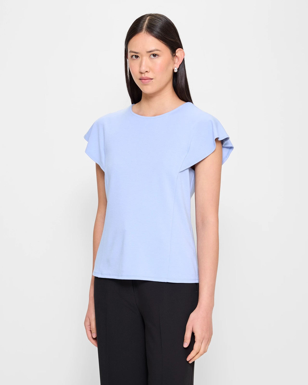 Jersey Flutter Sleeve Top - Preview 3 of 5