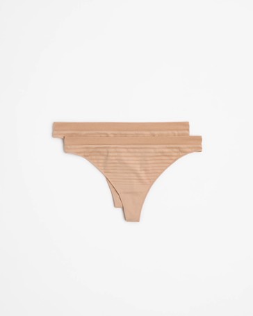 2 Pack Seamfree Matte and Shine G-String Briefs