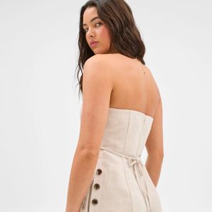 European Linen Blend Strapless Tunic Top - Lily Loves thumbnail 2