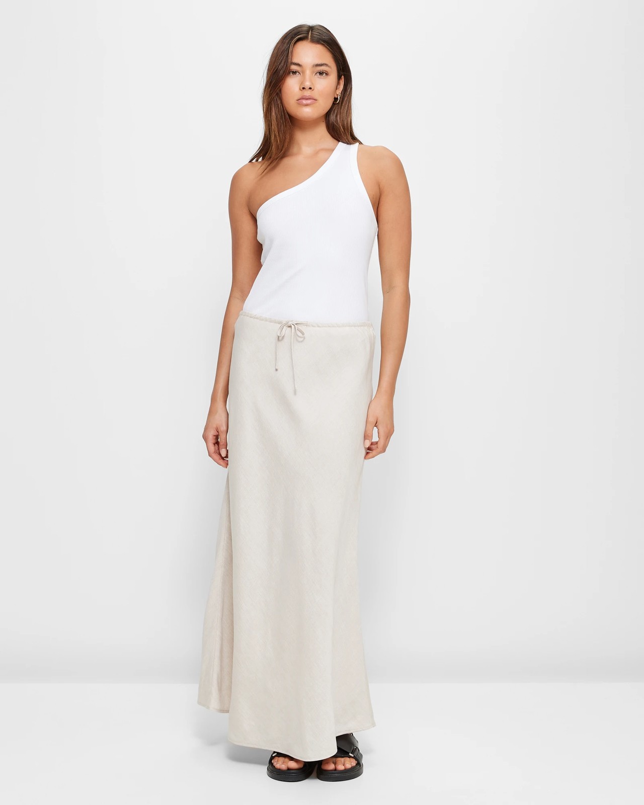 European Linen Blend Bias Cut Midi Skirt Lily Loves Target Australia