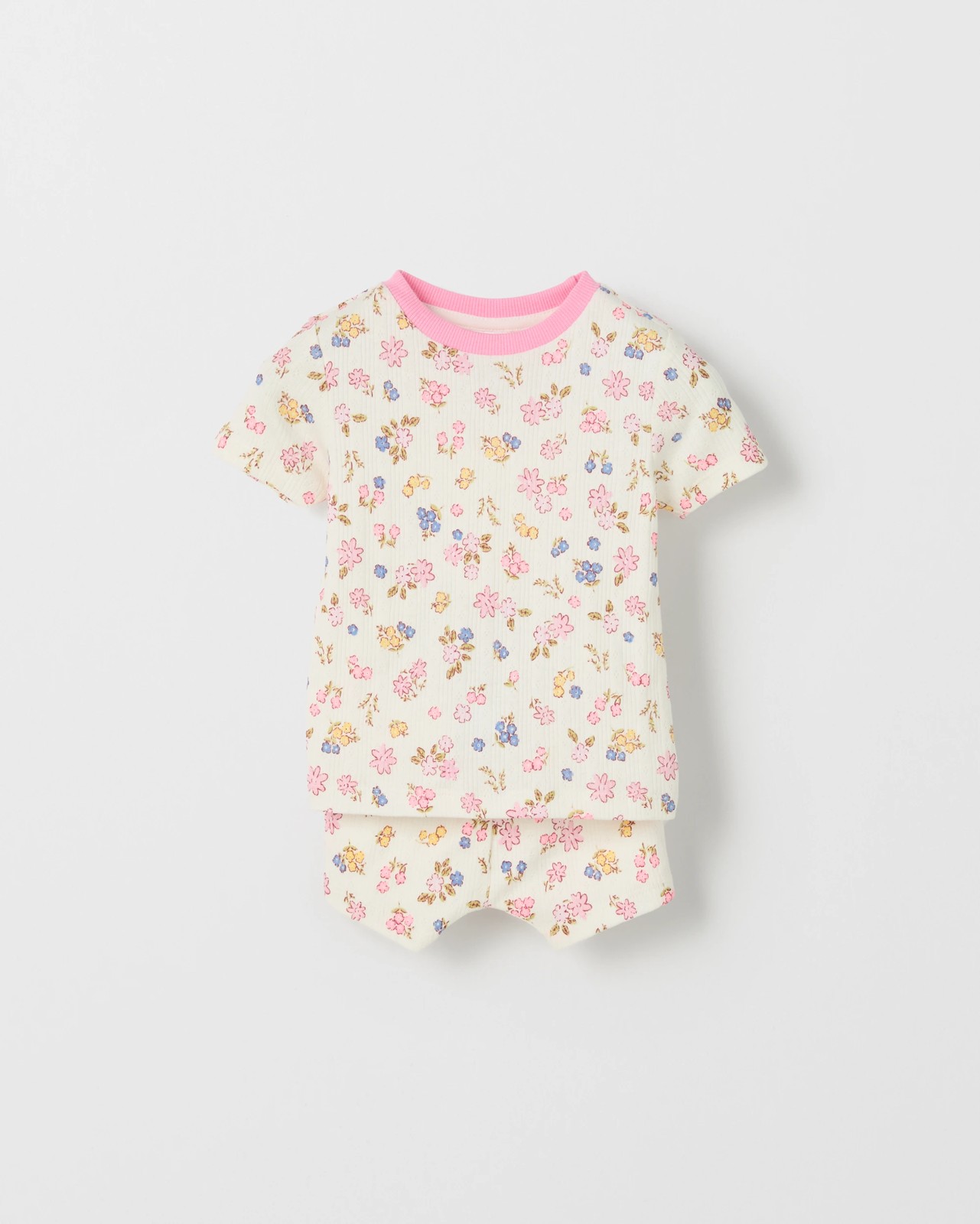 Baby Organic Cotton Pointelle Pyjama Set - Multi Floral 4 of 5