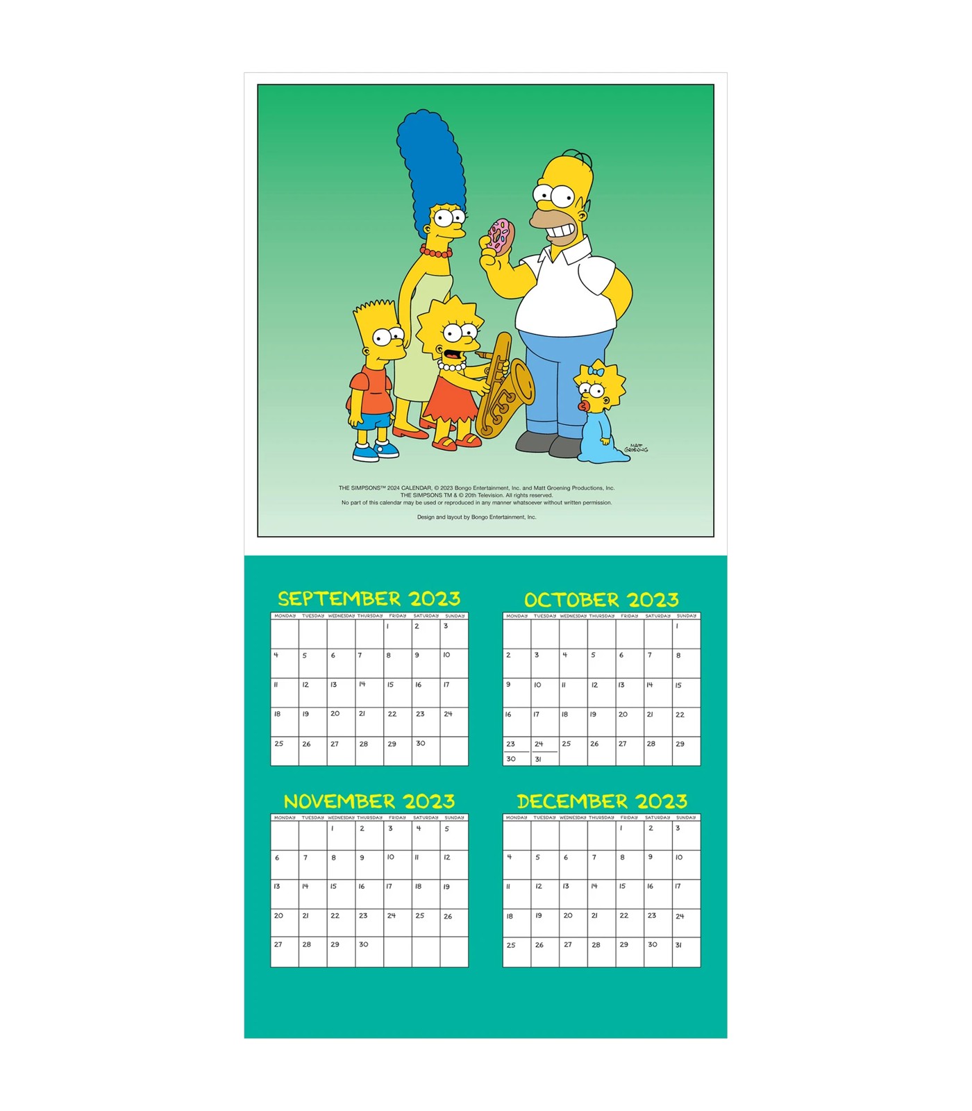 The Simpsons 2025 Square Calendar Target Australia