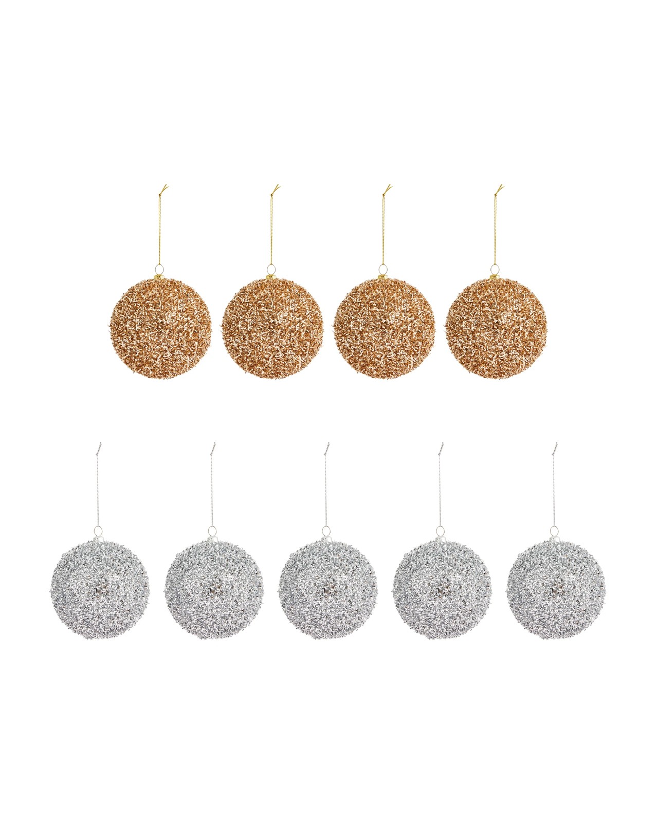 Anko 9 Pack 10cm Luxury Tinsel Baubles 2 of 5