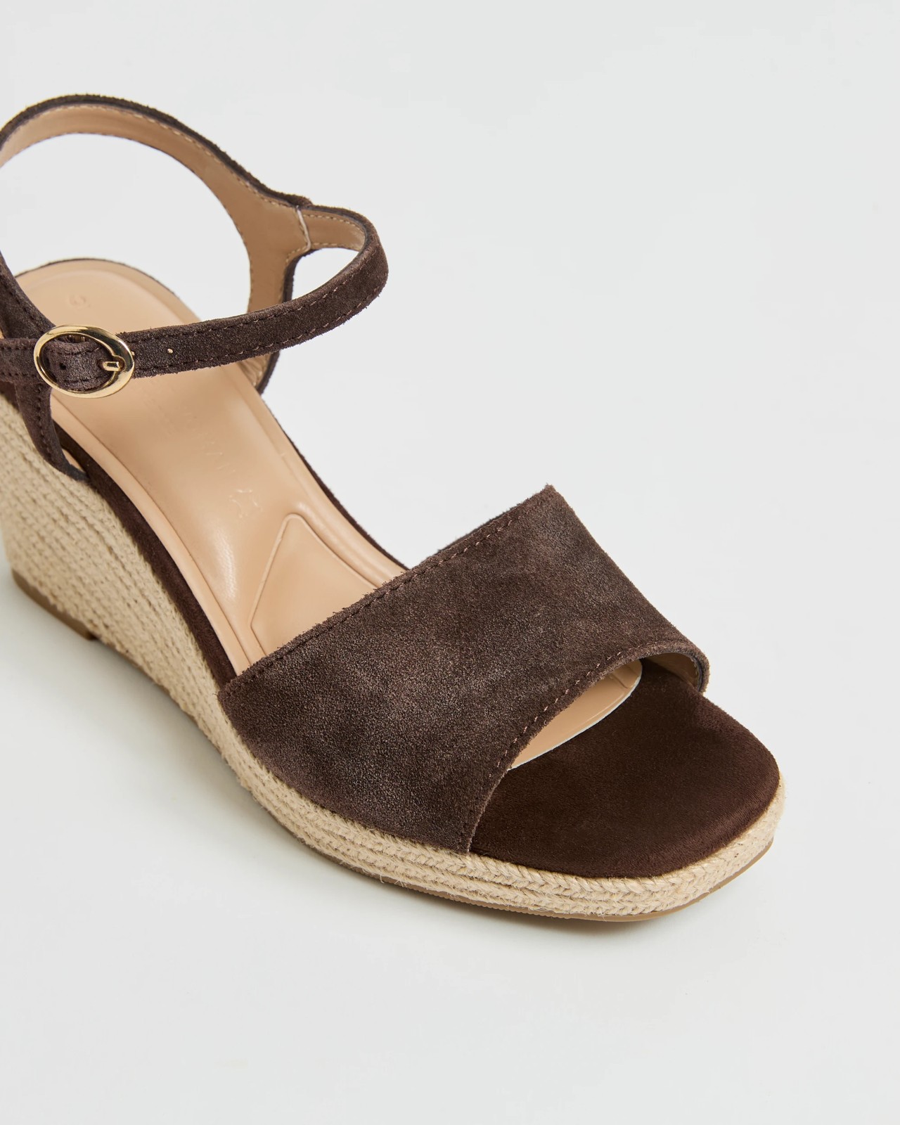 Genuine Suede Leather Espadrille Wedge Sandals - Chocolate Suede 4 of 4