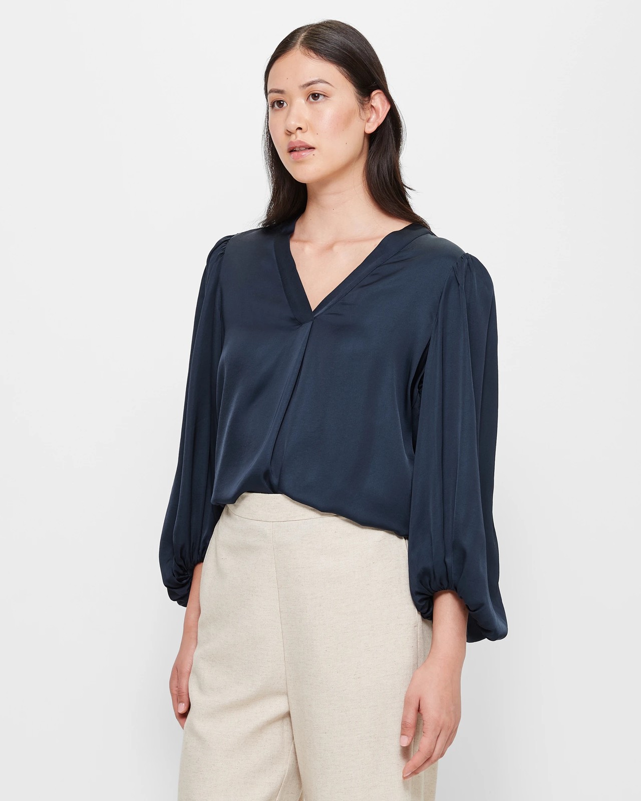 Notch Balloon Sleeve Blouse - Preview | Target Australia