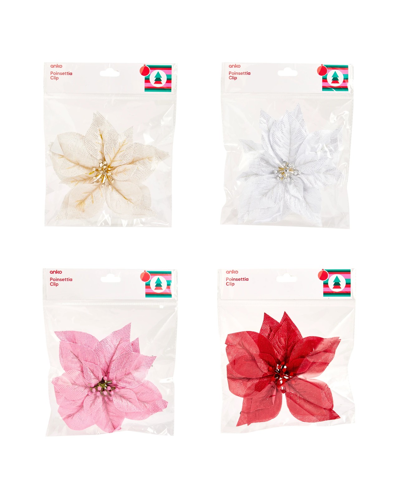 Anko Poinsettia Clip - Assorted 5 of 5