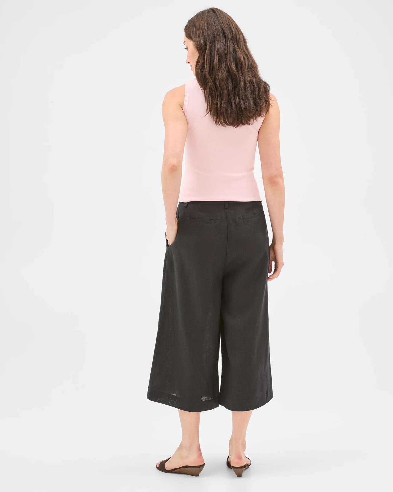 Lily Loves European Linen Culotte Pants - Black 6 of 6