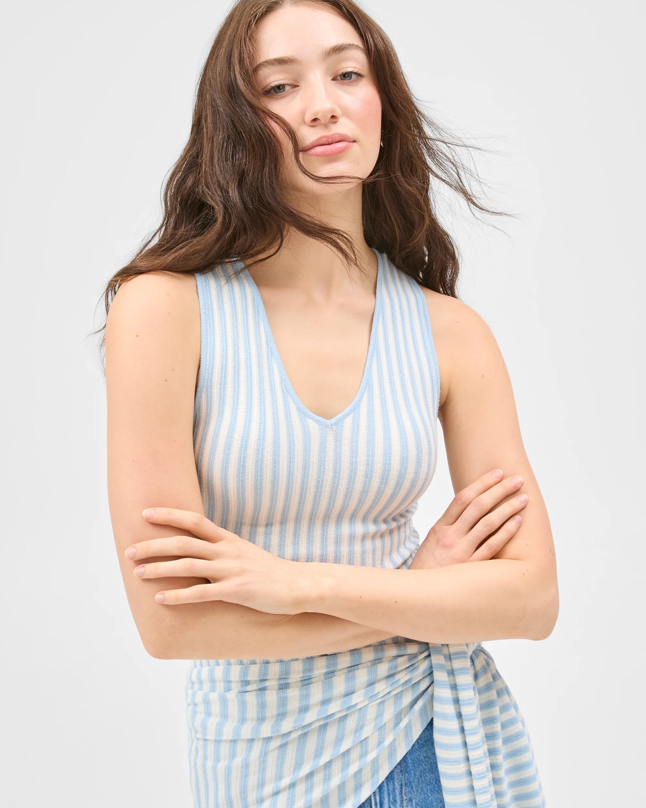 Lily Loves Tank Top and Scarf Set - Blue / Stripe 5 of 6