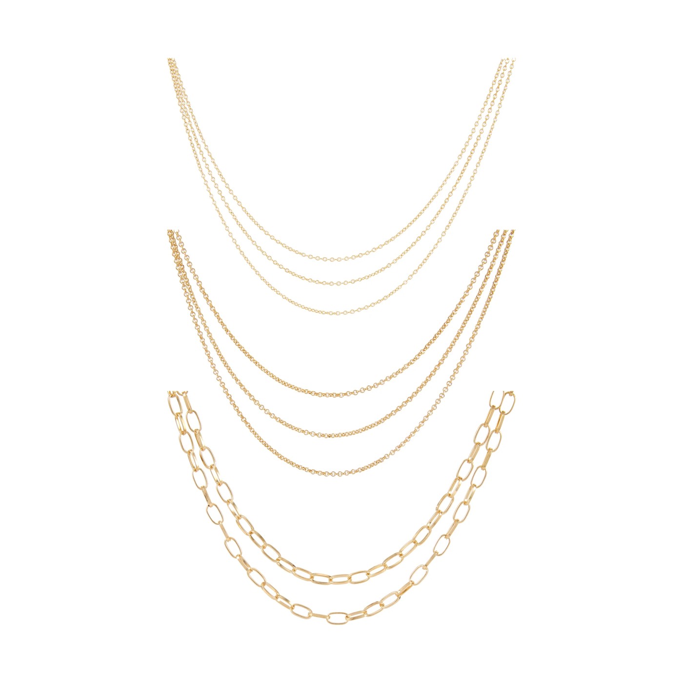 Jewellery Chain Set, Gold Look - Anko 2 of 3