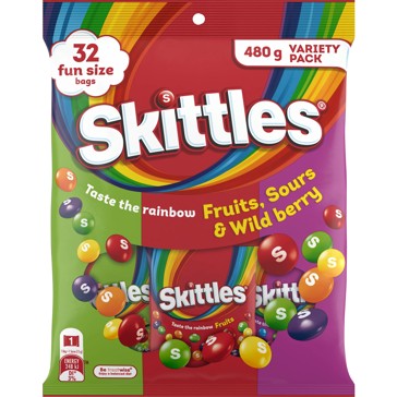32 Pack Skittles Variety Pack 480g