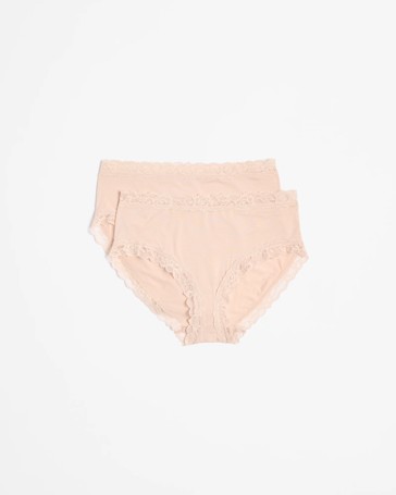 2 Pack Modal and Lace Midi Briefs