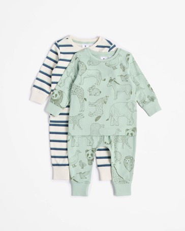 Baby Boys Organic Cotton Pyjama Set 2 Pack