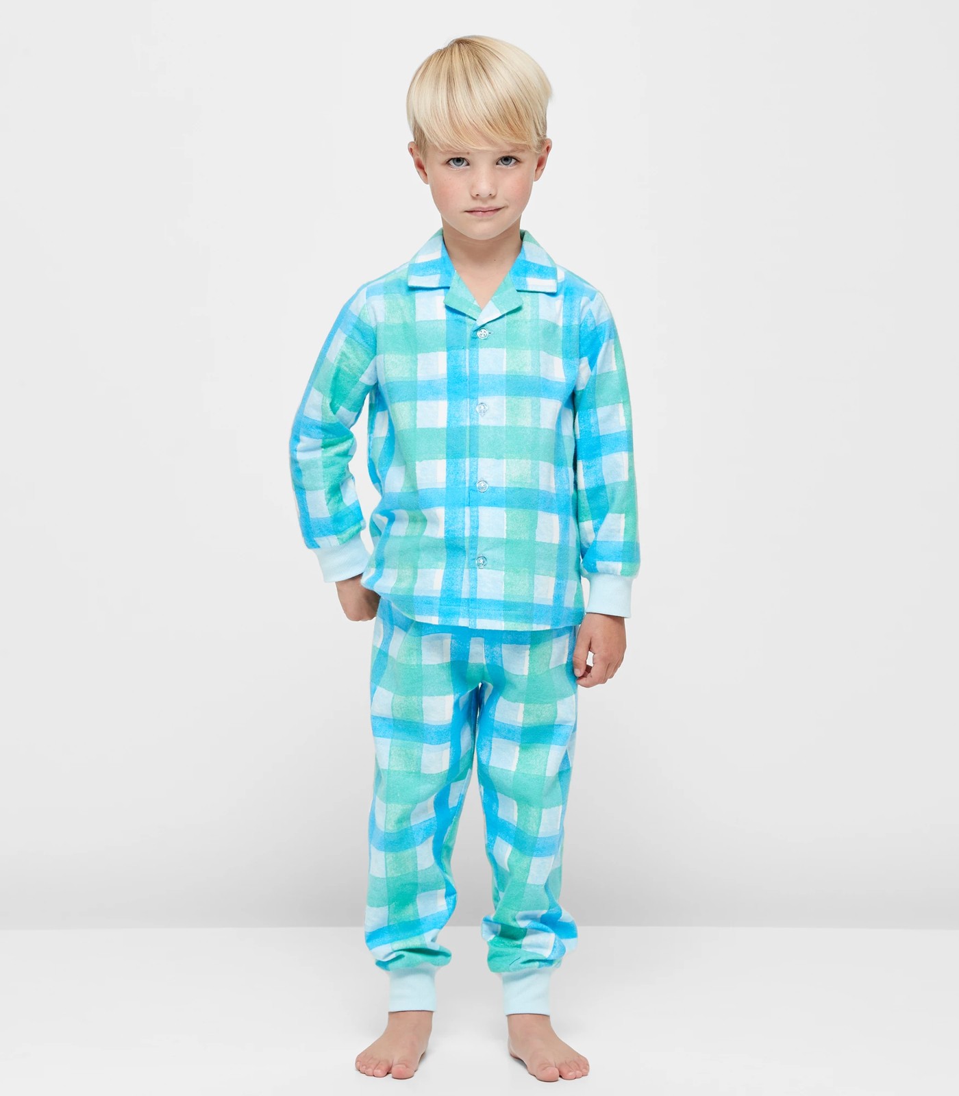 Family Matching Boys Junior Checkered Cotton Flannelette Pyjama Set Target Australia