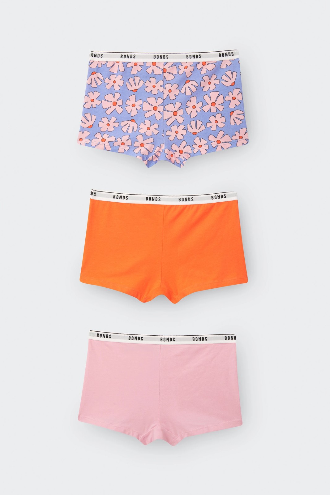 Bonds 3 Pack Girls Hipster Shorties - Framed In Flowers Multi 2 of 3