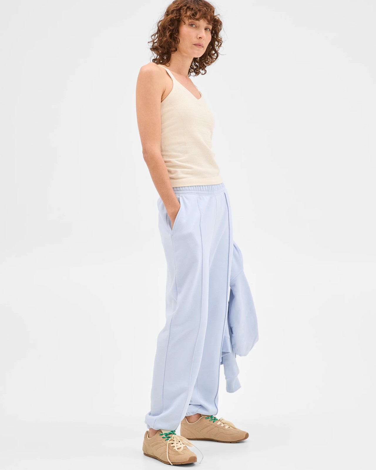 Active Australian Cotton Blend Fleece Trackpants - Ice Blue/Pintuck 5 of 6