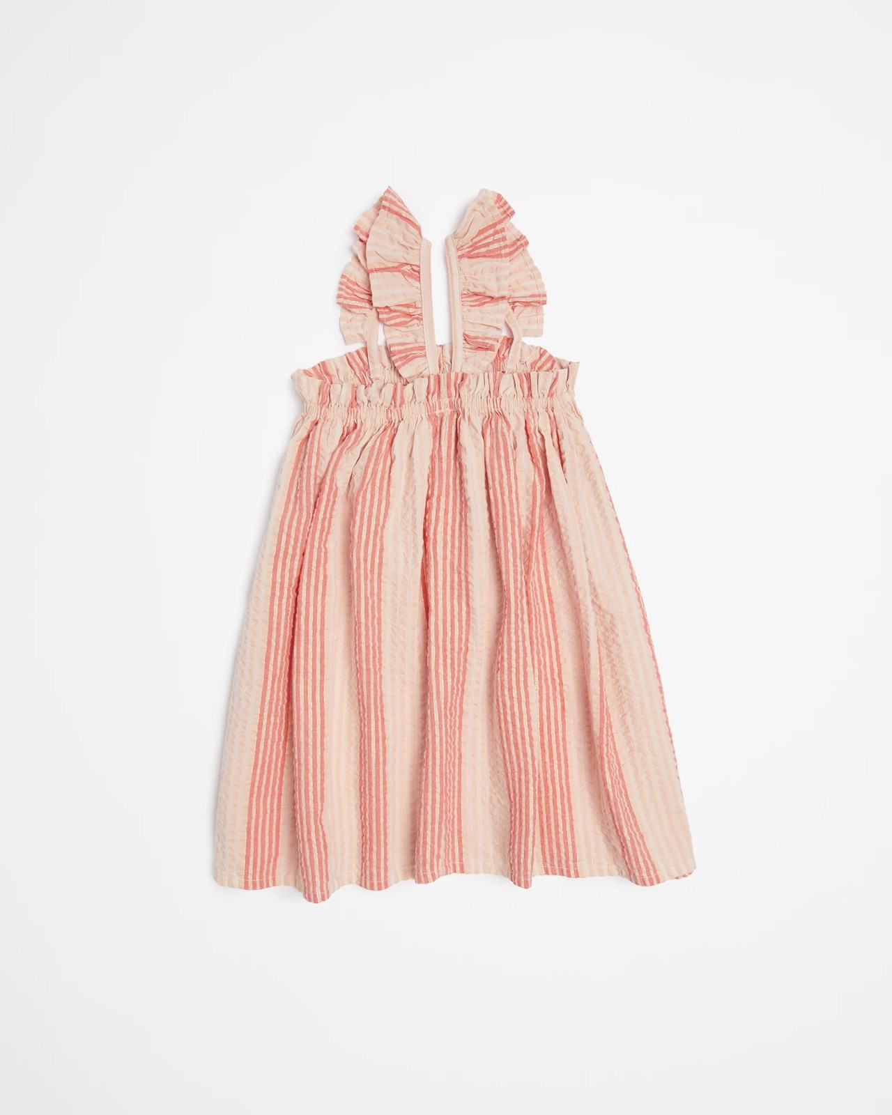 Frill Metallic Trapeze Striped Dress 4 of 4