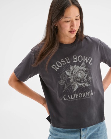 Australian Cotton Step Hem Boxy Crop T-Shirt