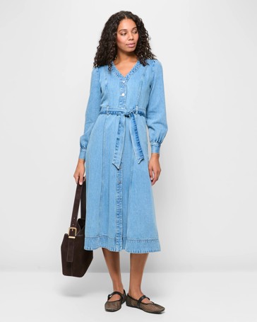 Long Sleeve Maxi Denim Dress