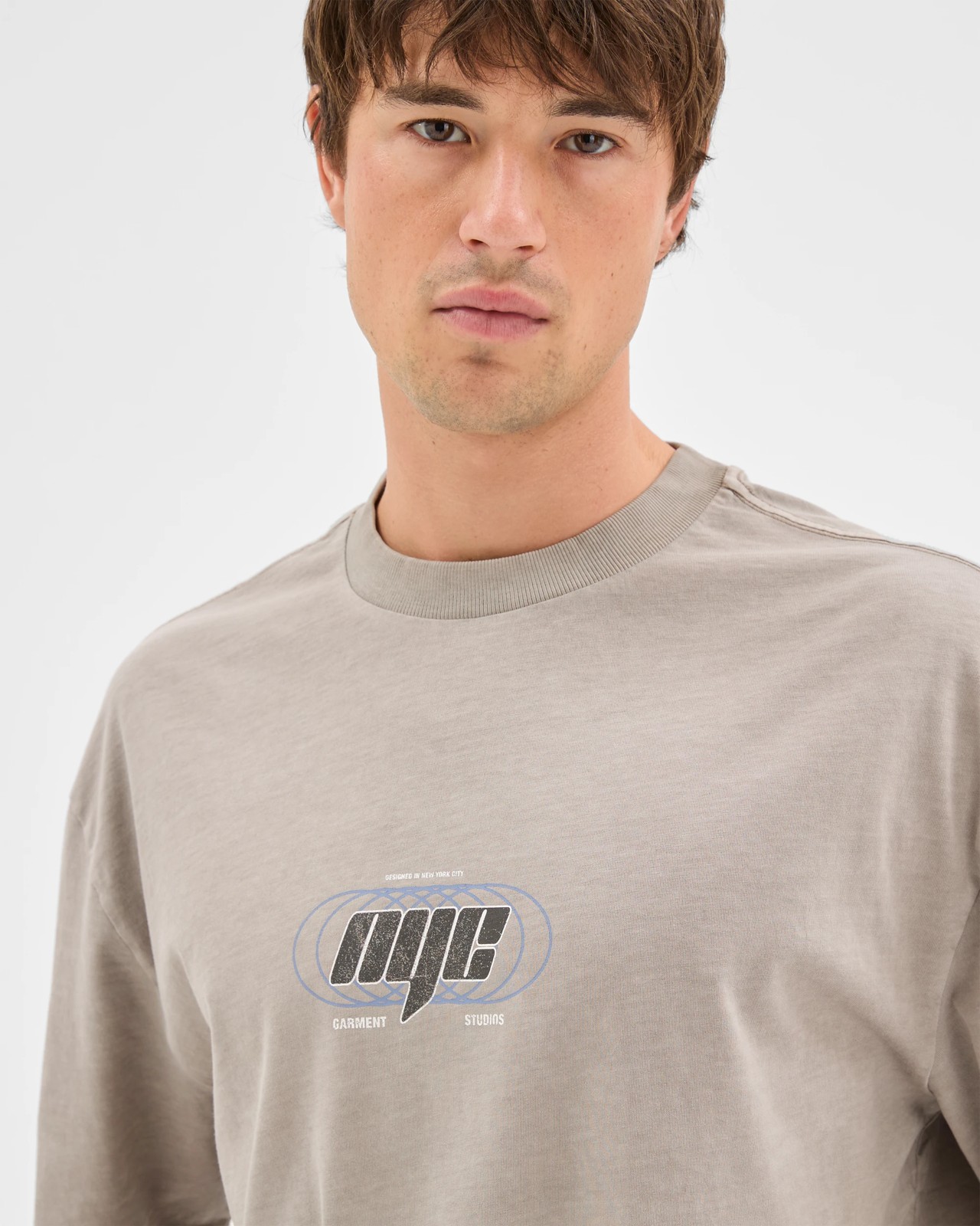 Commons Australian Cotton Boxy Fit Graphic T-Shirt - NYC Grey 4 of 6