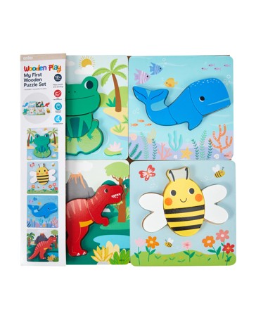 Anko 4 Pack My First Wooden Puzzle Set
