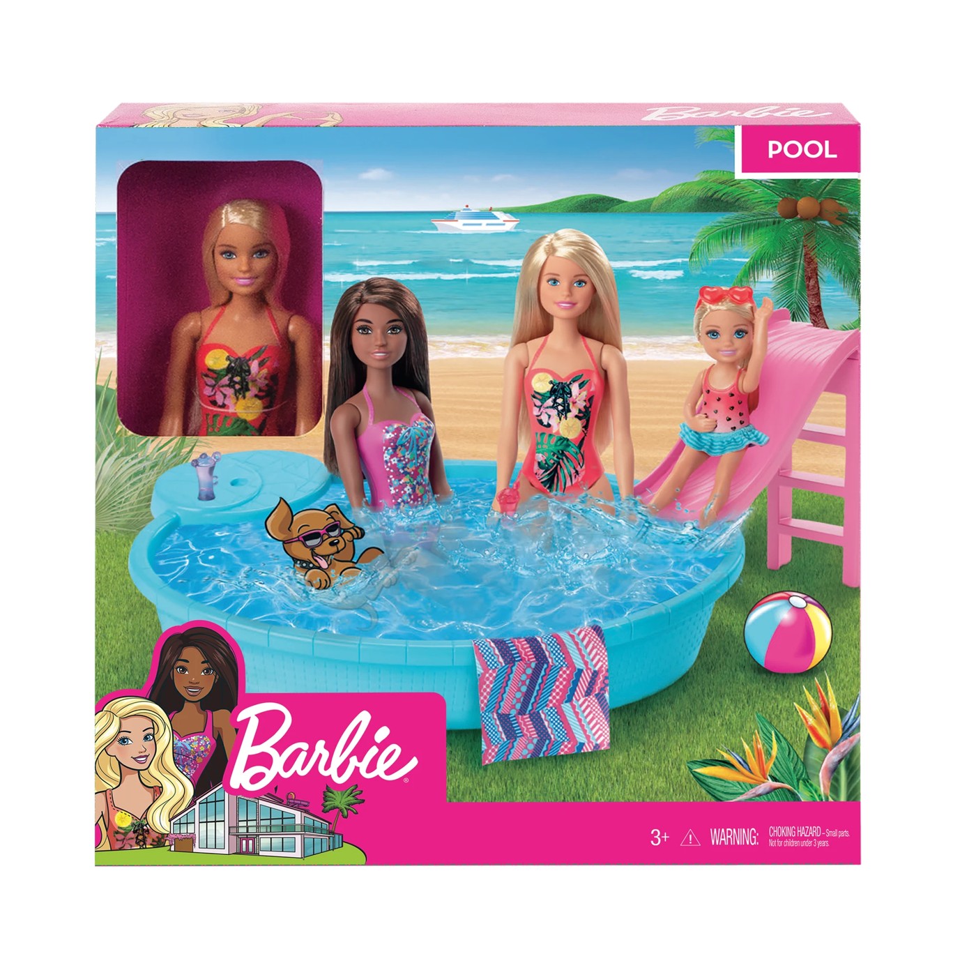 barbie doll pool set