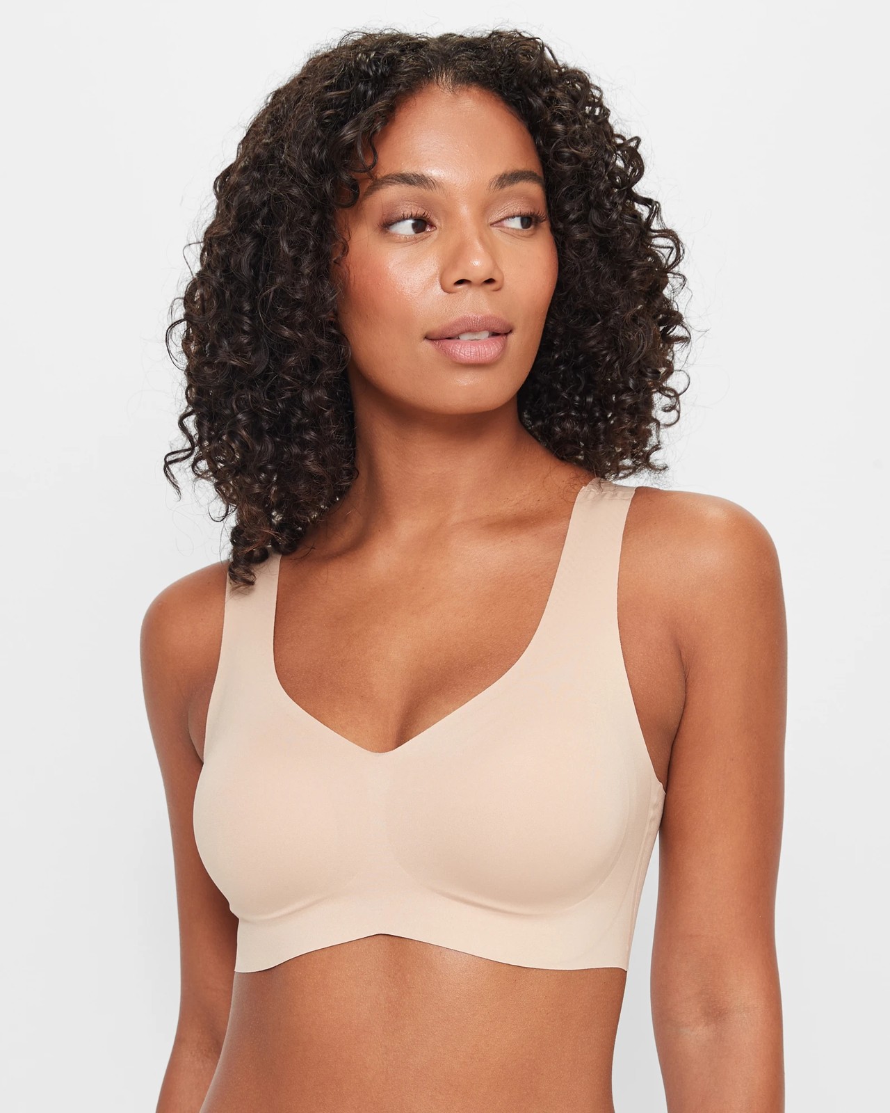 No Show Bonded Crop Top - Latte