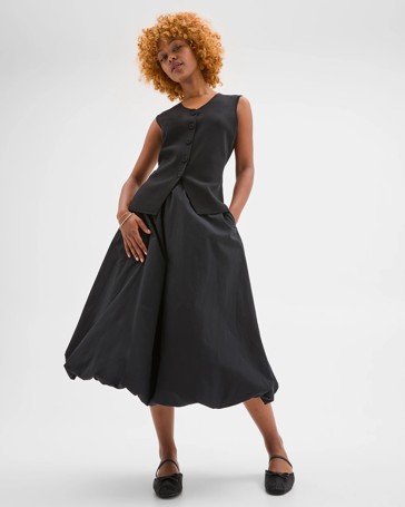 Petites Australian Cotton Bubble Midi Skirt