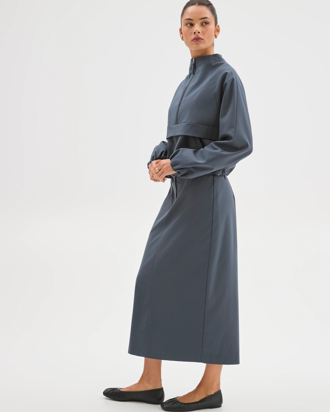 Lily Loves Tailored 1/4 Zip Jacket - Steel Grey 3 of 6