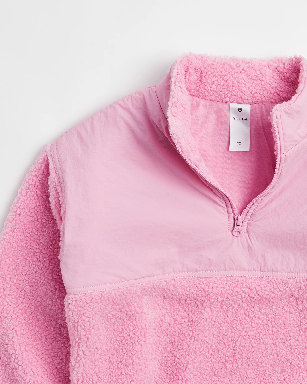 Qtr Zip Spliced Teddy Fleece Jumper Target Australia