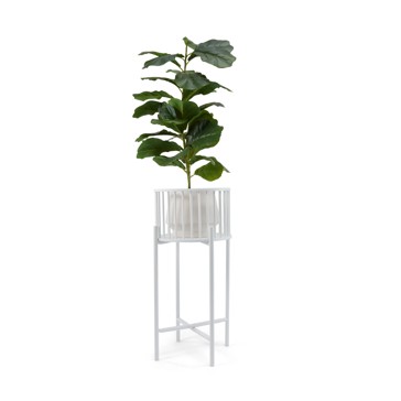 White Slatted Pot Holder - Anko