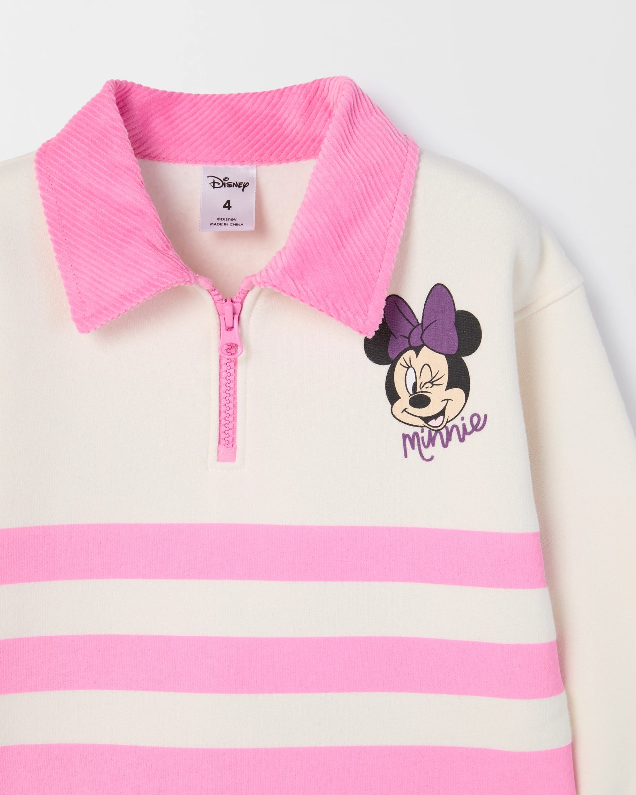 Minnie Mouse Australian Cotton Fleece 1/4 Zip Corduroy Collar Sweat Top 6 of 6