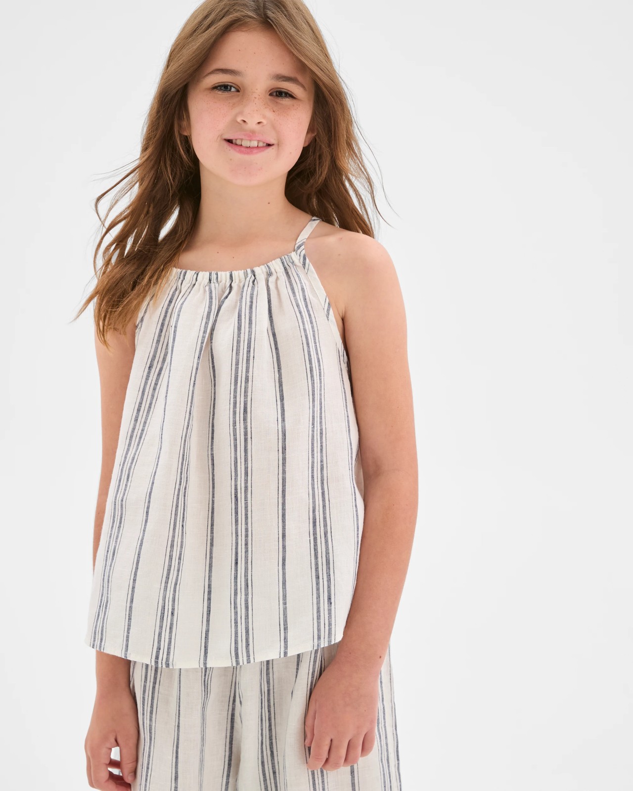 European Linen Scallop Hem Cami - Stripe 3 of 6