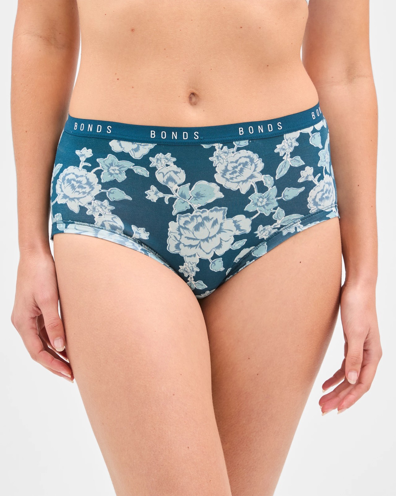 Bonds 3 Pack Cottontails Full Briefs  - Heirloom Floral Blue/Muted Sage/Shibori 2 of 4
