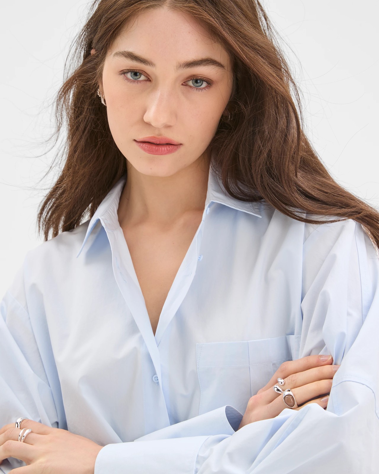 Lily Loves Australian Cotton Poplin Shirt - Glacier 5 of 6