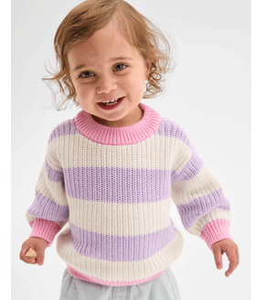 Baby Organic Cotton Chunky Rib Knit Jumper