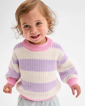 Baby Organic Cotton Chunky Rib Knit Jumper