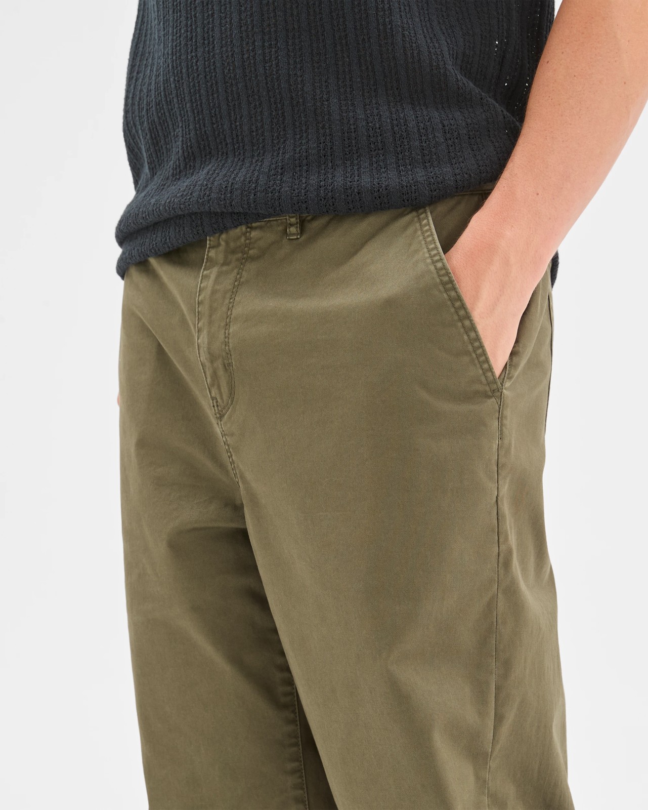 Commons Australian Cotton Barrel Leg Pants - Khaki Green 5 of 6