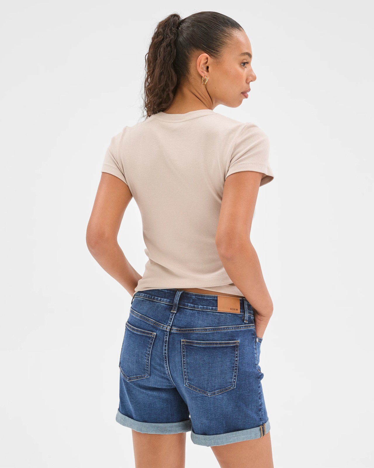 Roll Cuff Denim Shorts 6 of 6