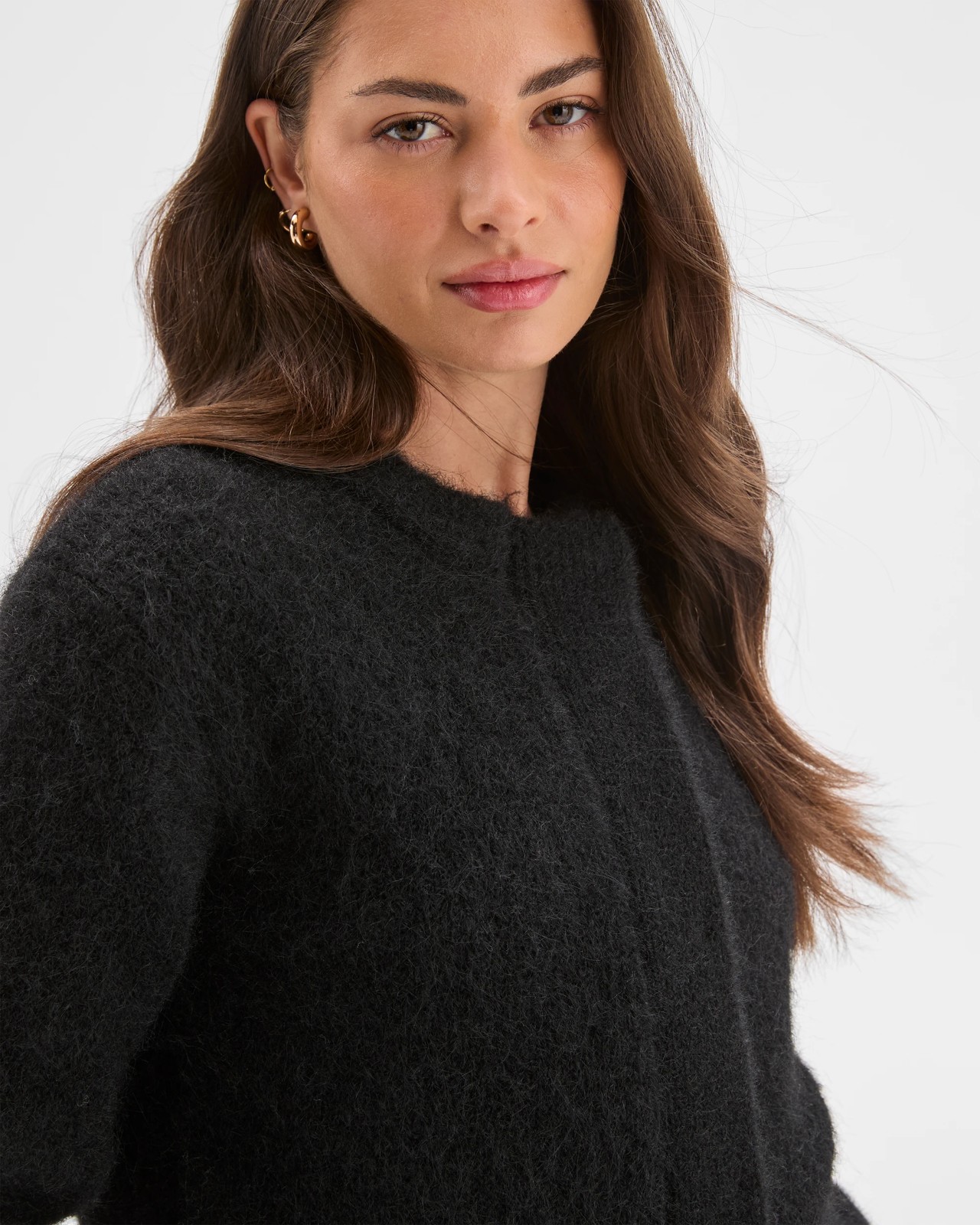 Petites Plush Knit Cardigan - Black 5 of 6