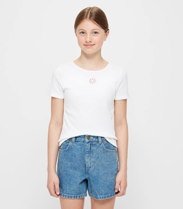 Rib Embroidered T-shirt