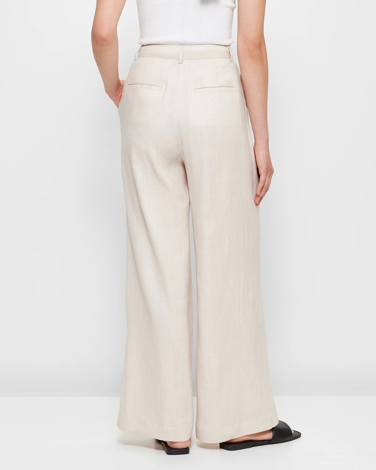 Linen Blend Wide Leg Pants - Preview 4 of 5