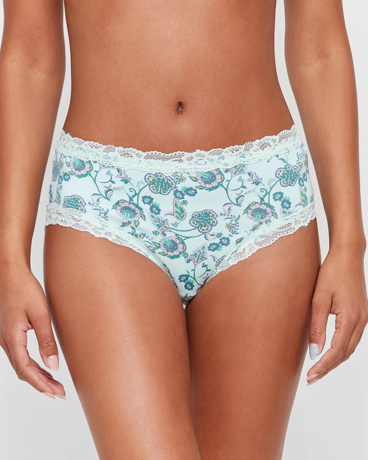 Lace Detail Midi Brief, Panties