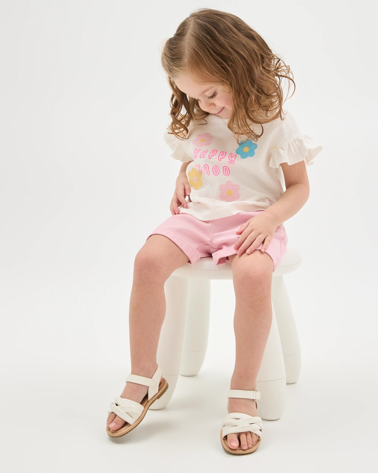 Baby Crochet Detail T-Shirt and Shorts 2 Piece Set - Cloud Dancer 3 of 5