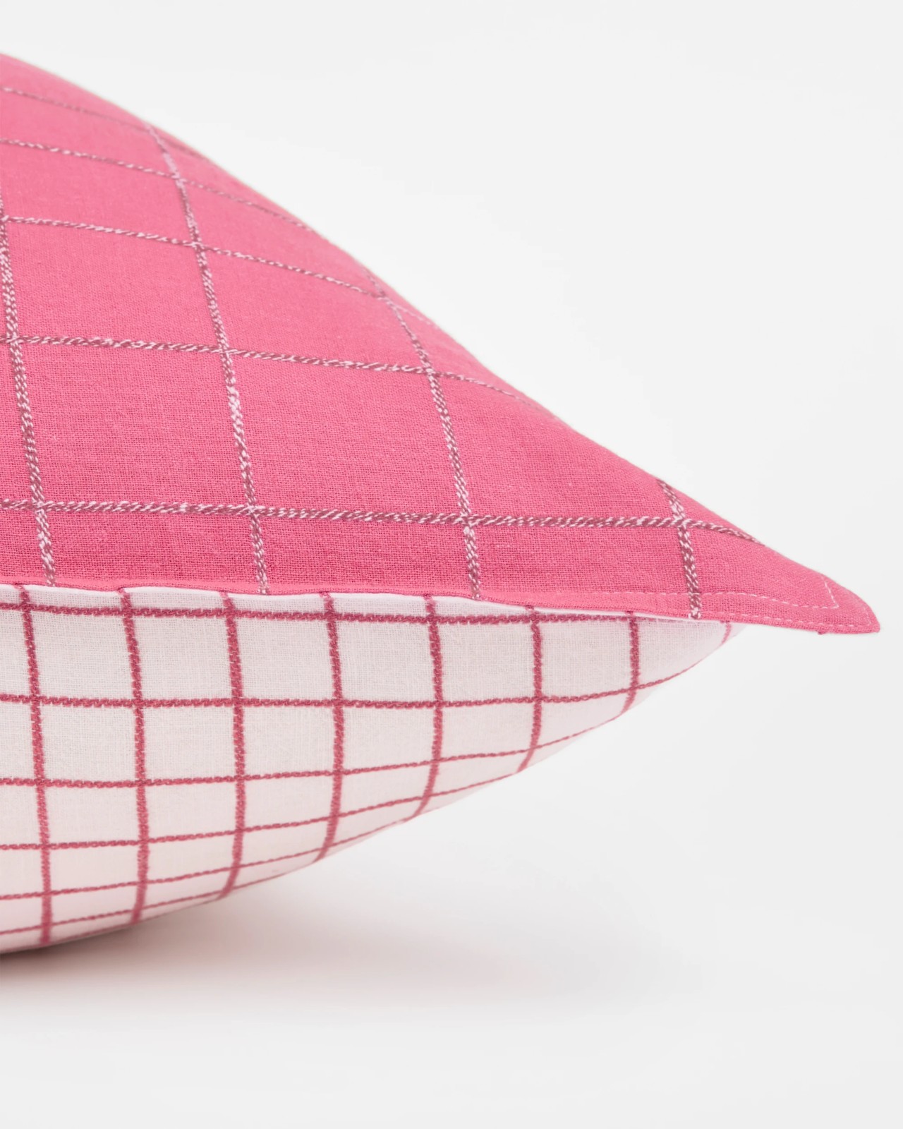 Ayla Check Linen/Cotton European Pillowcases - Wild Rose 2 of 3