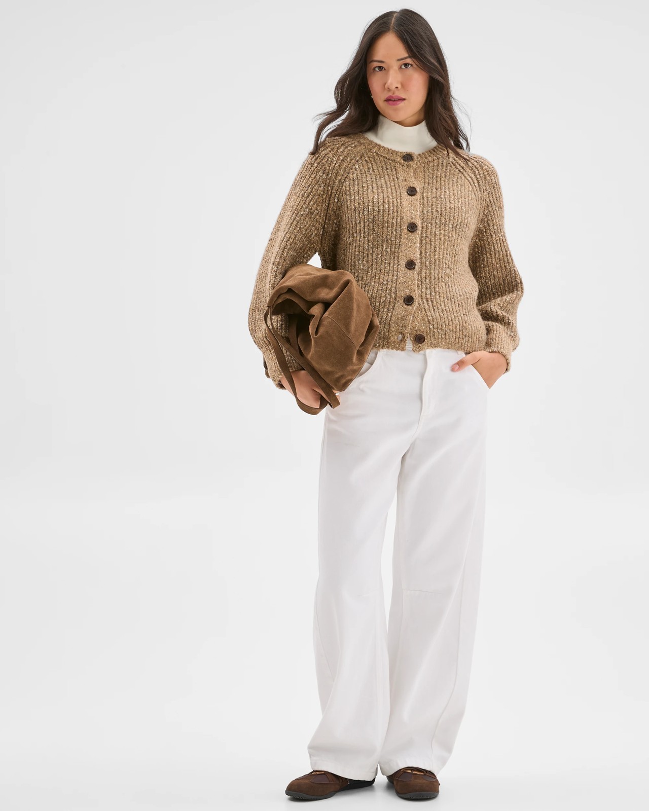 Twist Yarn Crew Neck Cardigan 3 of 5