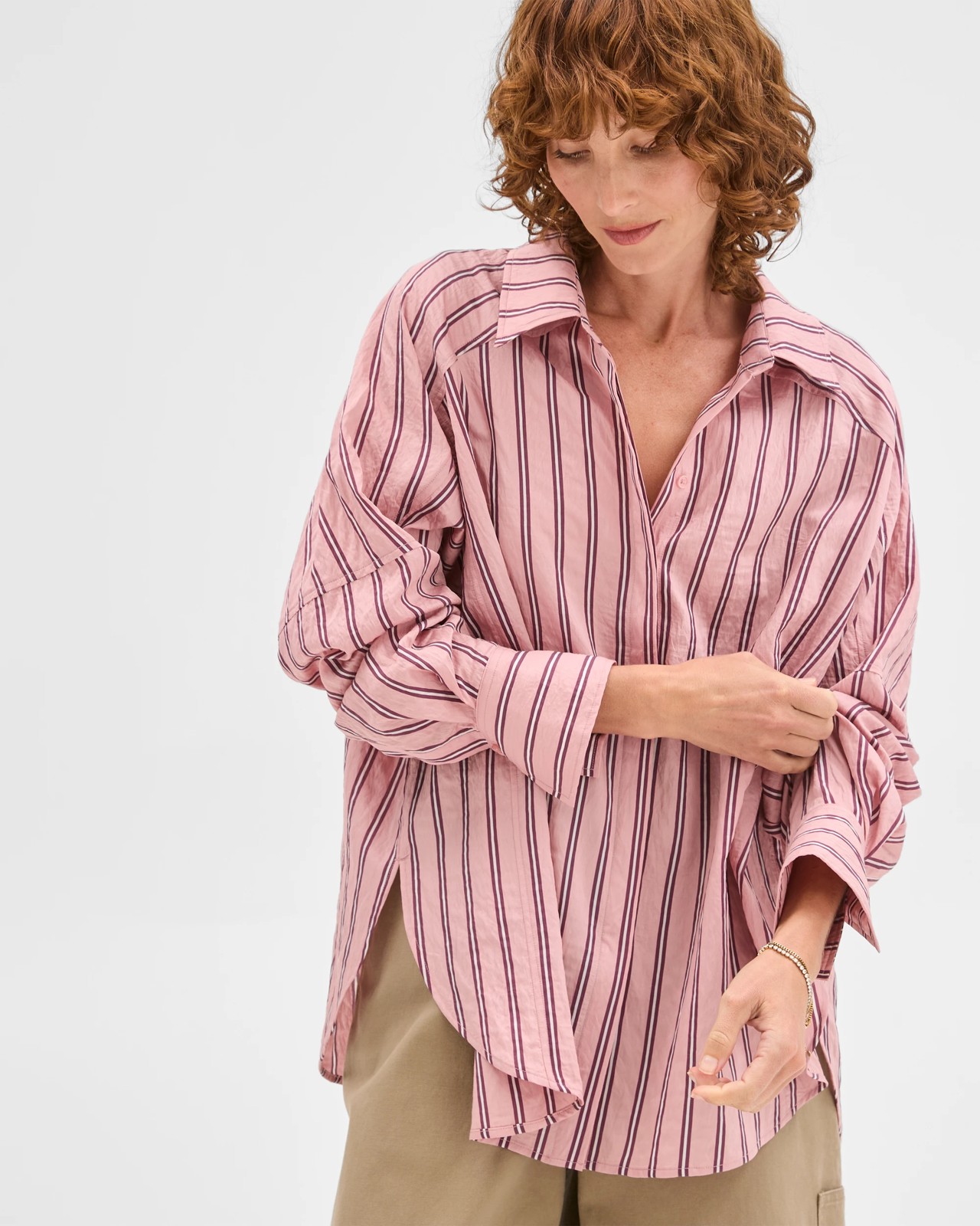 Relaxed 2-Way Shirt - Soft Blush Stripe 2 of 6